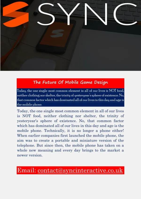 The Future Of Mobile Game Design