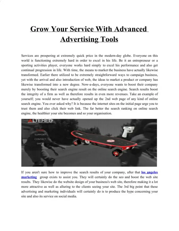 Grow Your Service With Advanced Advertising Tools