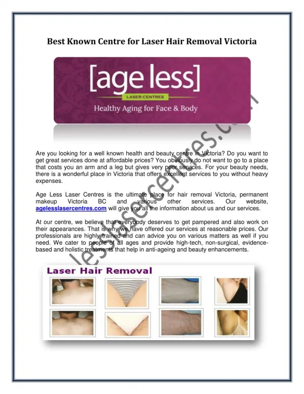 Best Known Centre for Laser Hair Removal Victoria
