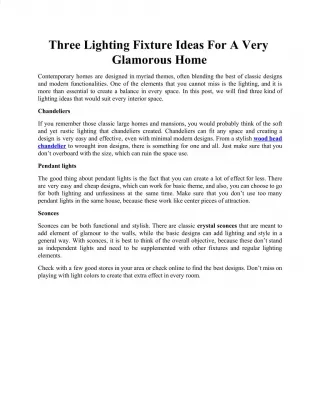 Three Lighting Fixture Ideas For A Very Glamorous Home - slide 1