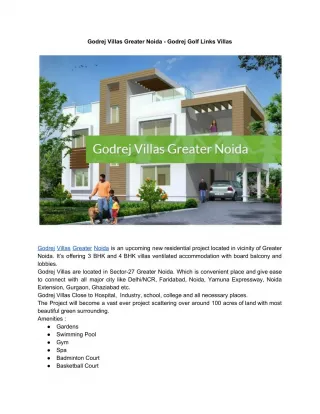 Godrej Villas Greater Noida - Godrej Golf Links Villas