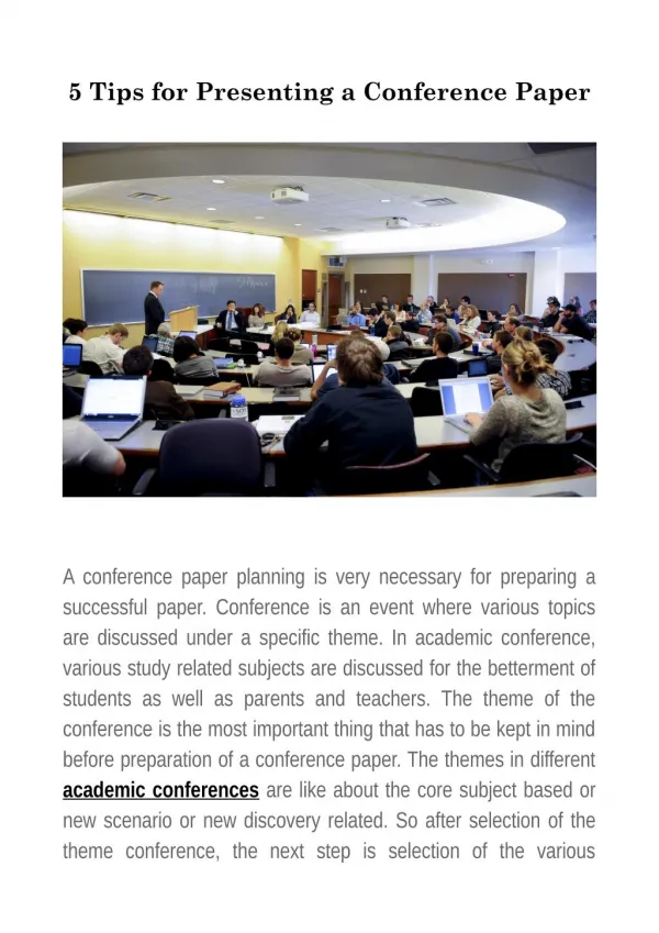 5 Tips for Presenting a Conference Paper