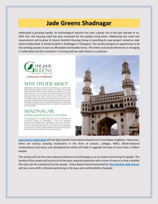 Jade Greens Shadnagar