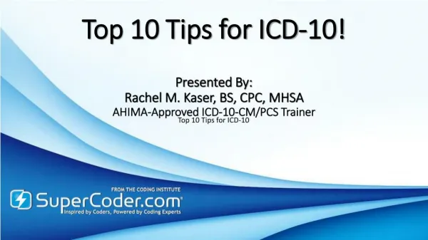 Top Tips for ICD-10