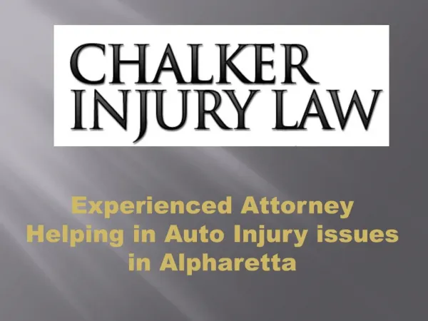 Experienced attorney helping in auto injury issues In Alpharetta