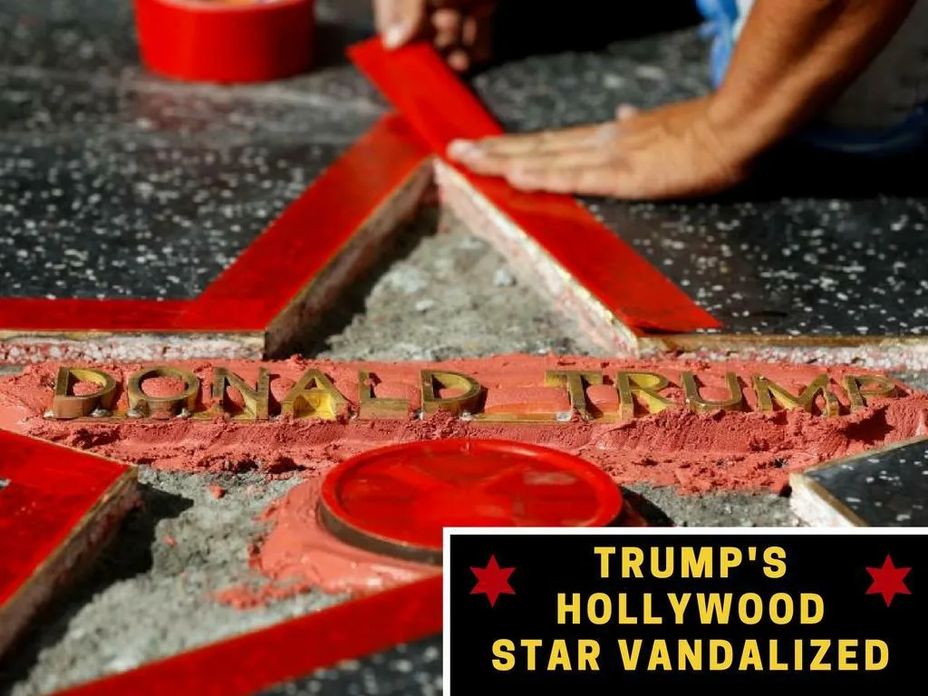 trump s hollywood star vandalized