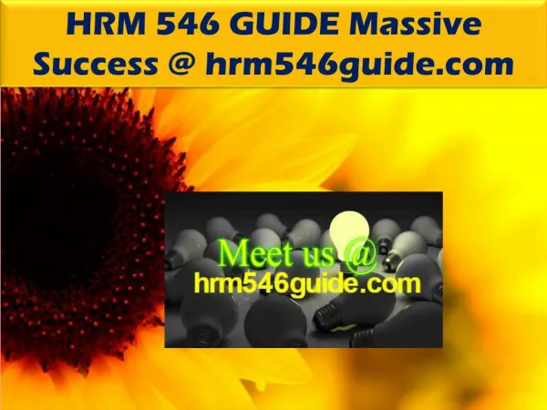 HRM 546 GUIDE Massive Success @ hrm546guide.com