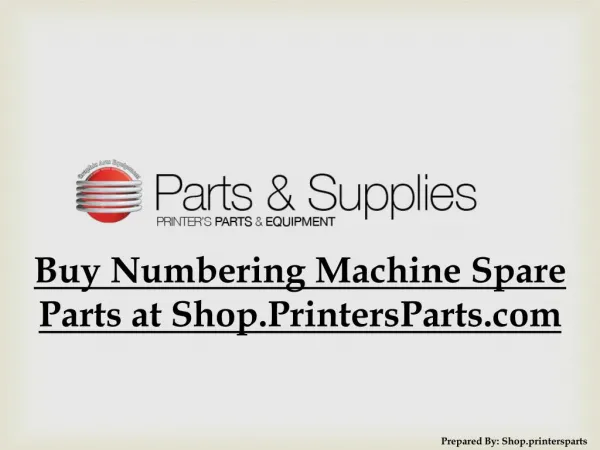 Buy Numbering Machine Spare Parts at Shop.PrintersParts.com