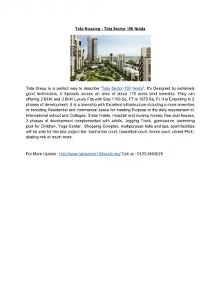 Tata Housing - Tata Sector 150 Noida - slide 1
