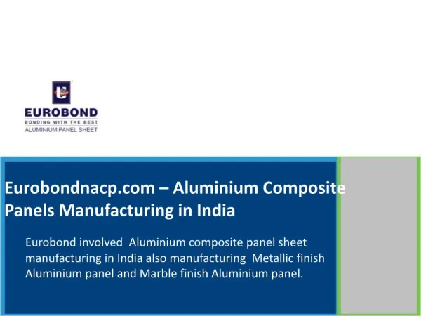 Aluminium Composite Panels Manufacturing in India