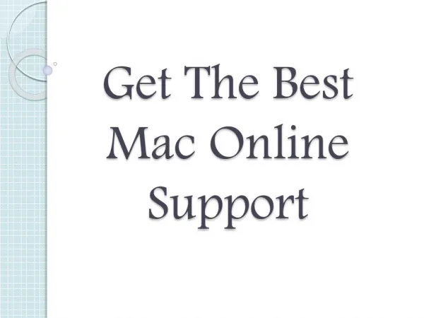 Get The Best Mac Online Support