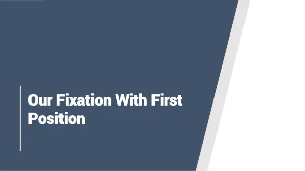 Our Fixation With First Position | KyaSchool