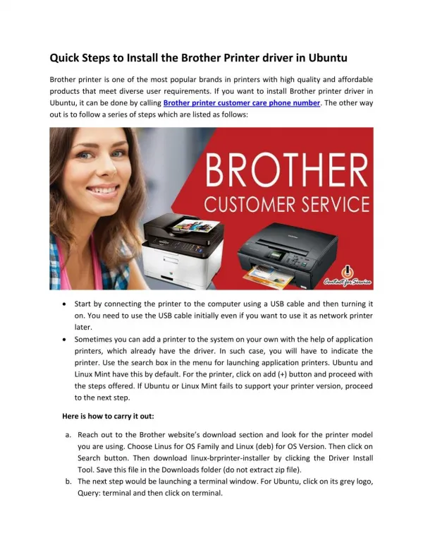 Quick Steps To Install the Brother Printer driver in Ubuntu