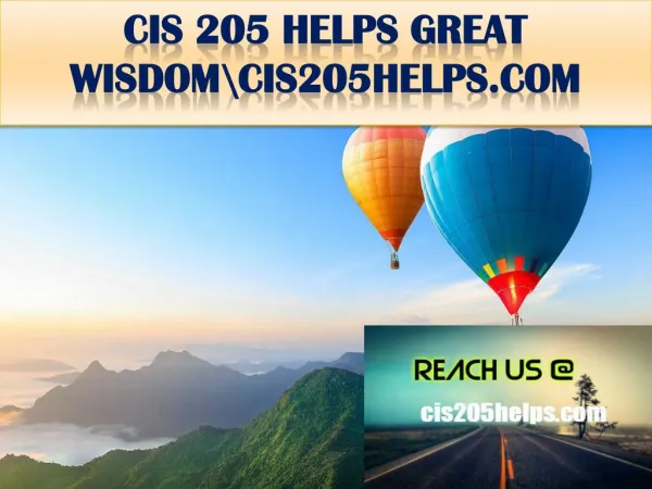 CIS 205 HELPS GREAT WISDOM\cis205helps.com