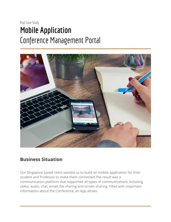mobile application development : Conference Management Portal