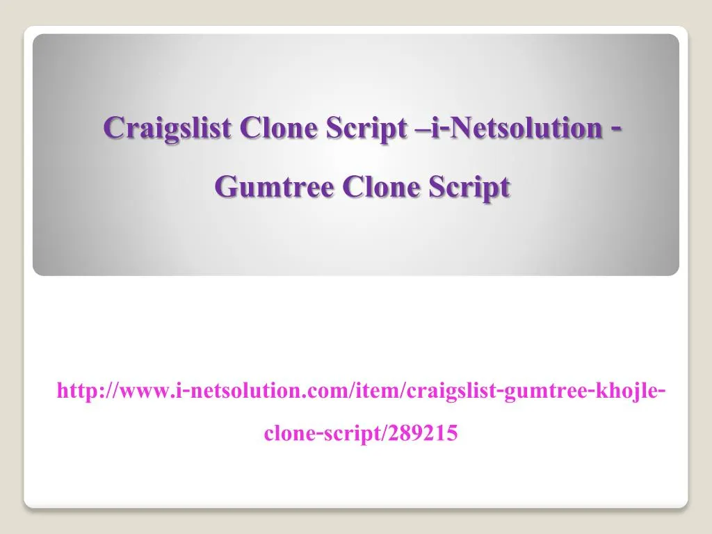 craigslist clone script i netsolution gumtree clone script