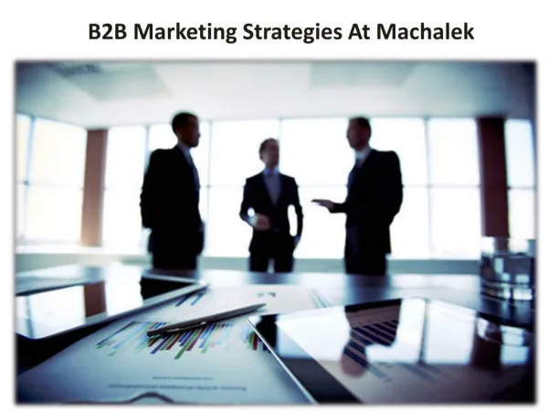 B2B Marketing Strategies At Machalek