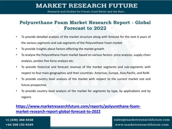 Polyurethane Foam Market Key Players, Applications, Size, Share, Industry Development, Segments to 2027