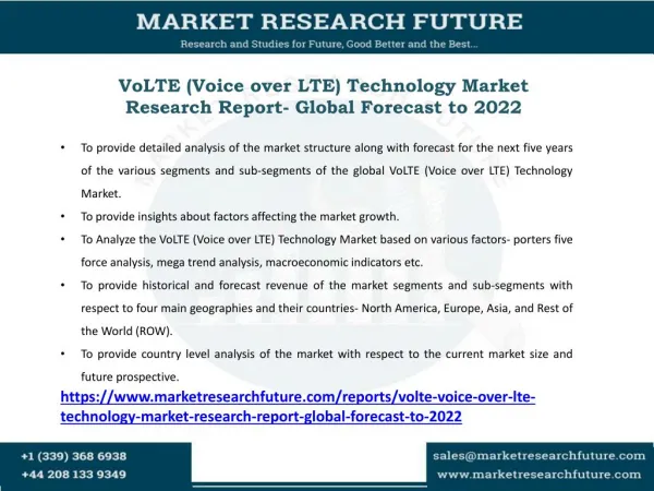 VoLTE (Voice over LTE) Technology Market Key Players, Applications, Size, Share, Industry Development, Segments to 2027
