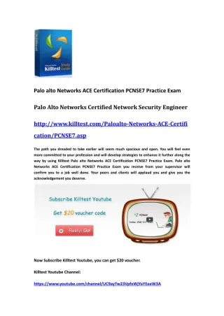 Palo Alto Networks Certification PCNSE7 Questions and Answers - slide 1