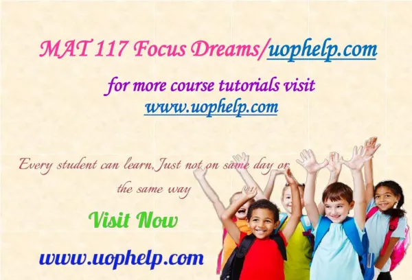 MAT 117 Focus Dreams/uophelp.com