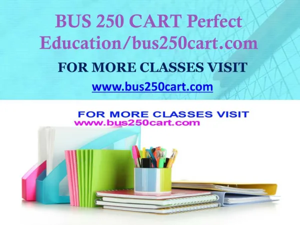 BUS 250 CART Focus Dreams/bus250cart.com