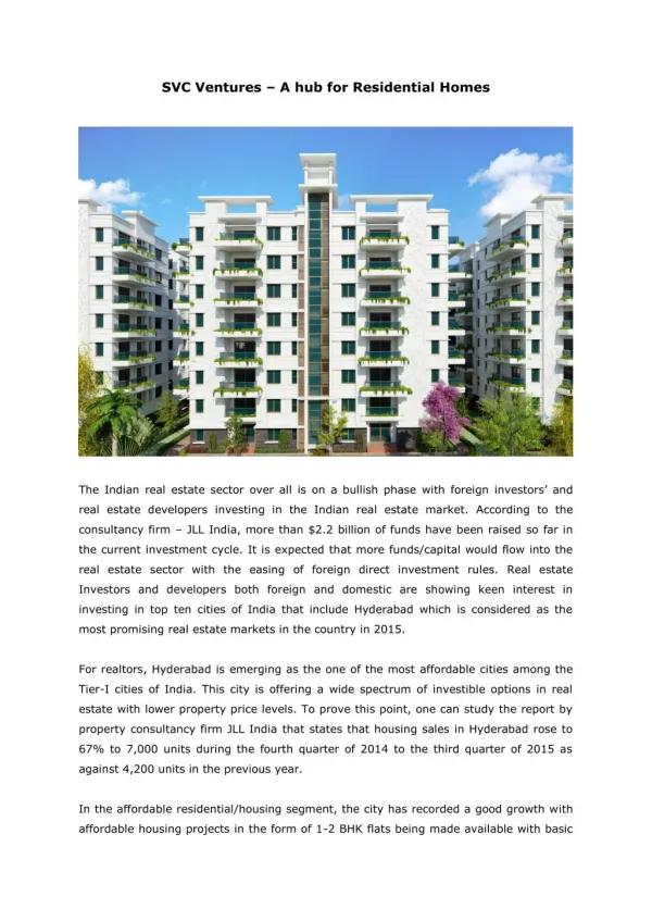 svc ventures - a hub for residential homes