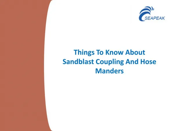 Things To Know About Sandblast Coupling And Hose Manders