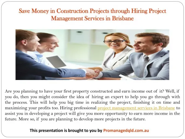 Save Money in Construction Projects through Hiring Project Management Services in Brisbane