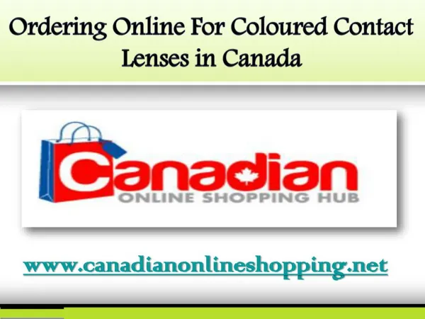 Ordering Online For Coloured Contact Lenses in Canada