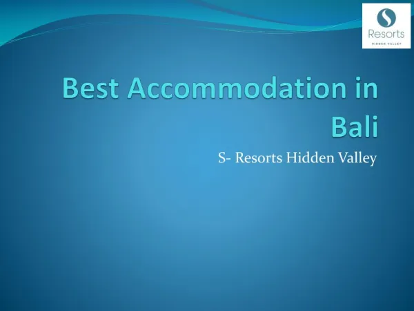 Enjoy Best Accommodation in Bali