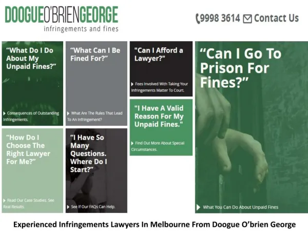 Experienced Infringements Lawyers In Melbourne From DoogueO’brien George