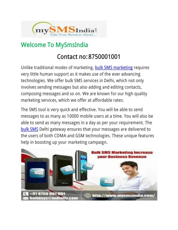 Get More Benefits from our Bulk SMS Marketing Services