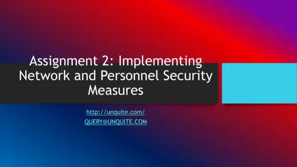 Assignment 2: Implementing Network and Personnel Security Measures