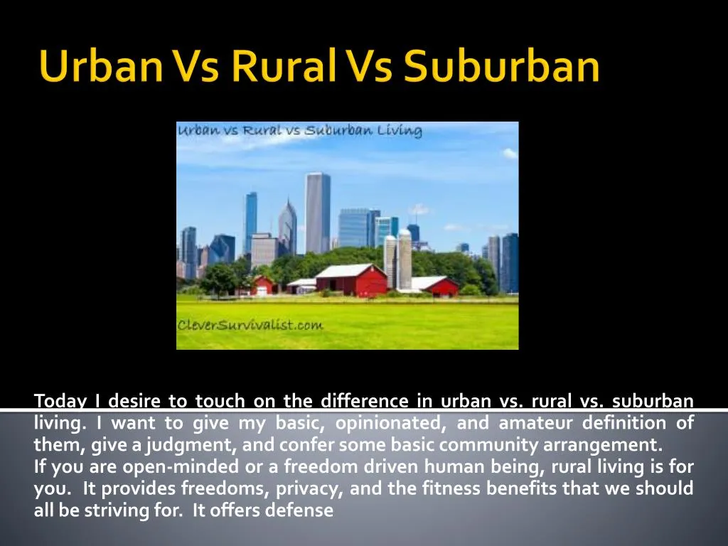 urban vs rural vs suburban