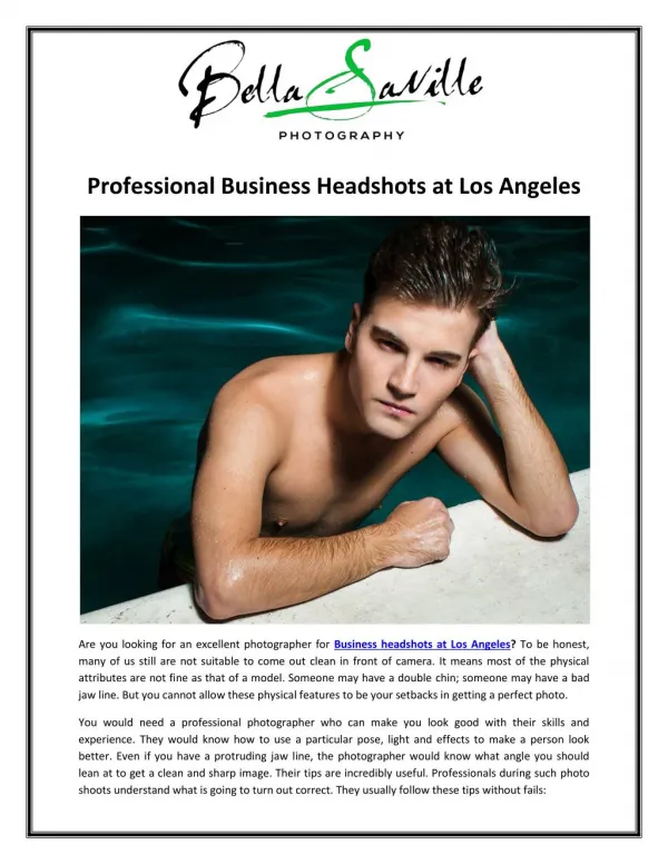 Professional Business Headshots at Los Angeles