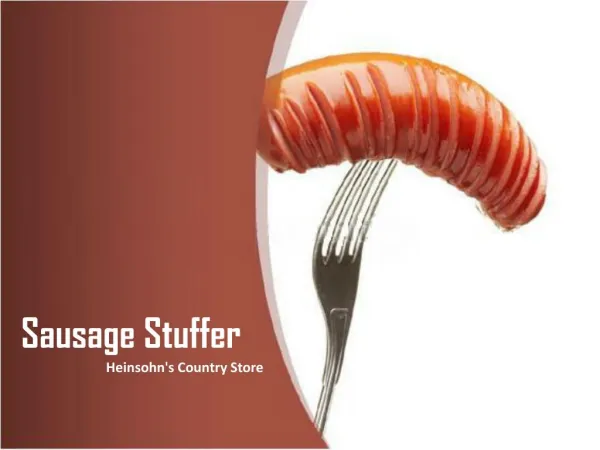 Heinsohn's Country Store: Stainless Steel Sausage Stuffer