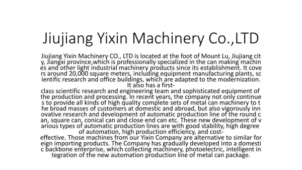 Jiujiang Yixin Machinery Co.,LTD