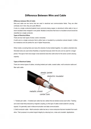 Difference Between Wire and Cable - slide 1