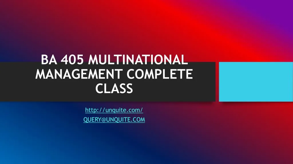 ba 405 multinational management complete class