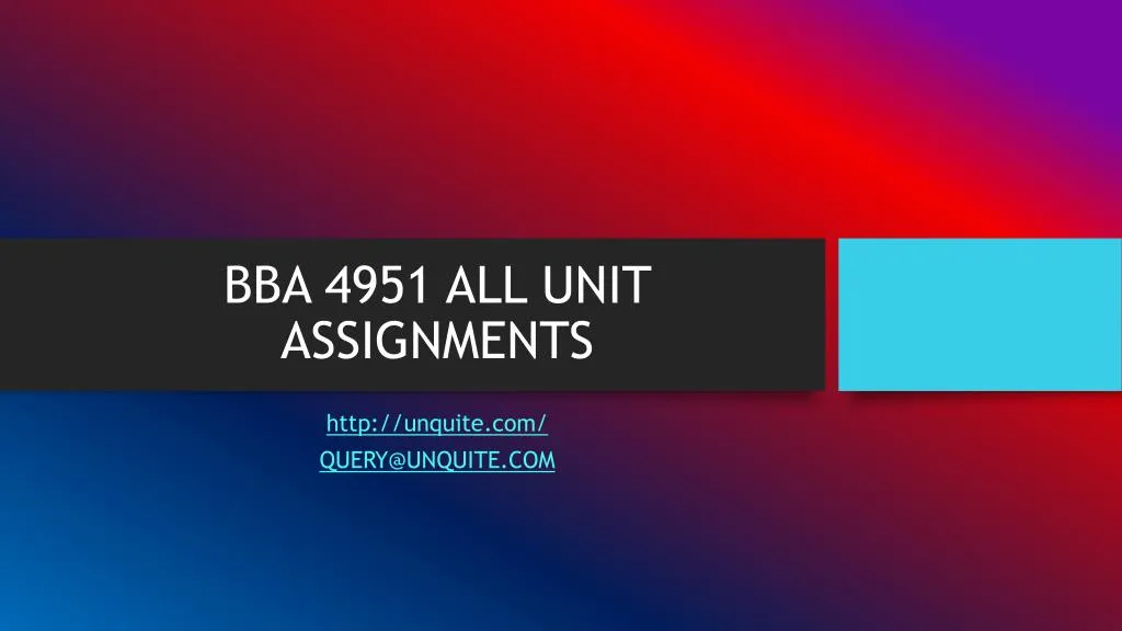 bba 4951 all unit assignments