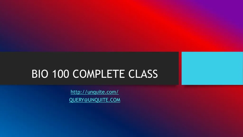 bio 100 complete class