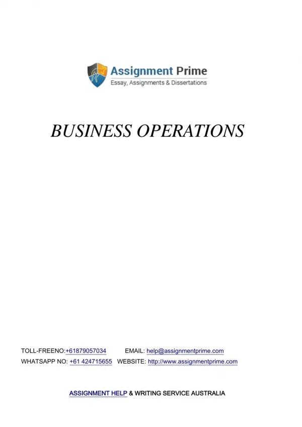 A free samples on 'Business Operations'