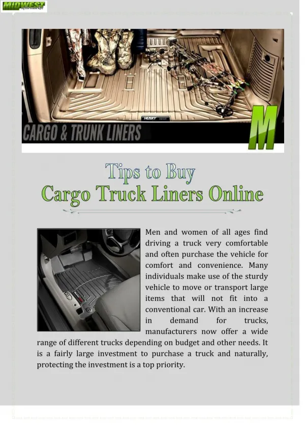 Cargo Truck Liners Online