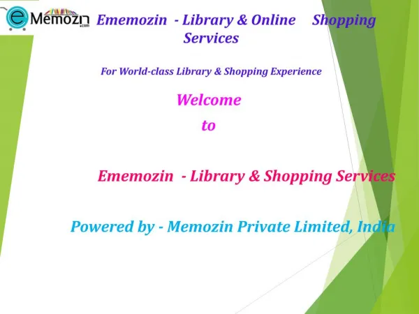 Online Books For Rent www.memozin.com