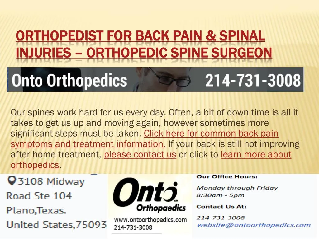 orthopedist for back pain spinal injuries orthopedic spine surgeon