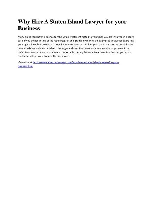 Why Hire A Staten Island Lawyer for your Business