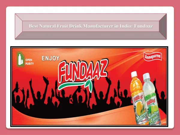 Best Natural Fruit Drink Manufacturer in India: Fundaaz