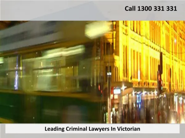 Leading Criminal Lawyers In Victorian