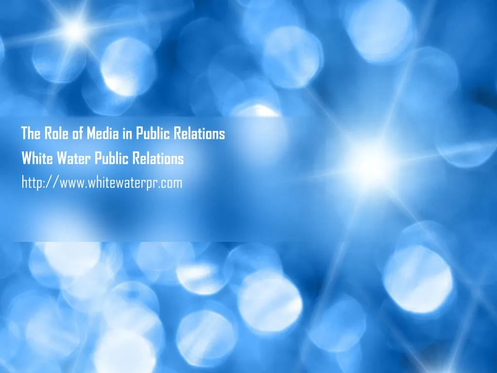 the role of media in public relations